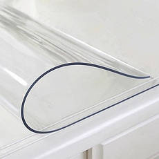 Скатертина м'яке силіконове скло захист для столу і меблів Soft Glass (1.1х1.4м) товщина 1.5 мм Прозора, фото 2