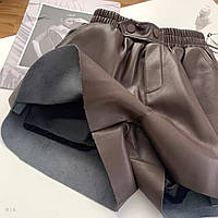 Шорты женские кожаные на флисе с резинкой на талии (р.42-44) 77SY41