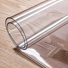 Скатертина м'яке силіконове скло захист для столу і меблів Soft Glass (1.5х1.4м) товщина 1.5 мм Прозора, фото 3