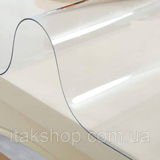 Скатертина м'яке силіконове скло захист для столу і меблів Soft Glass (1.5х1.4м) товщина 1.5 мм Прозора