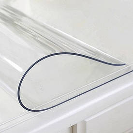 Скатертина м'яке силіконове скло захист для столу і меблів Soft Glass (1.6х1.4м) товщина 1.5 мм Прозора