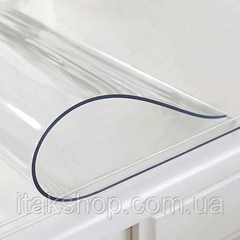 Скатертина м'яке силіконове скло захист для столу і меблів Soft Glass (1.6х1.4м) товщина 1.5 мм Прозора, фото 2