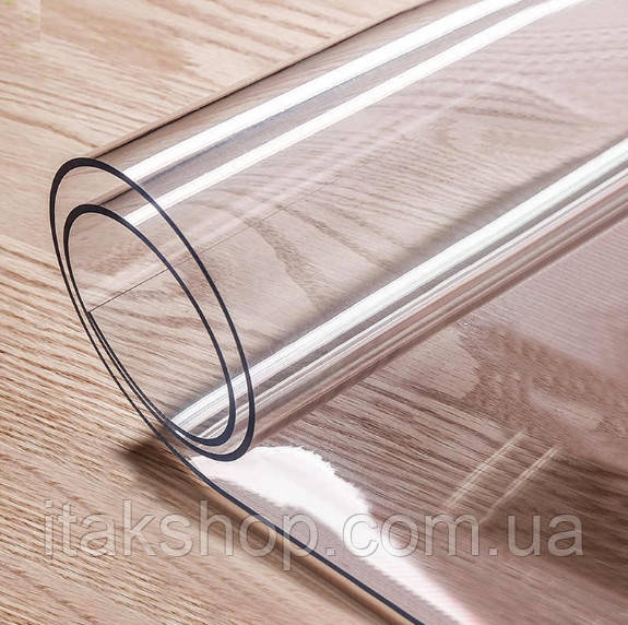 Скатертина м'яке силіконове скло захист для столу і меблів Soft Glass (1.9х1.4м) товщина 1.5 мм Прозора