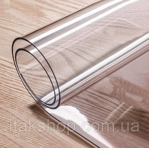 Скатертина м'яке силіконове скло захист для столу і меблів Soft Glass (1.9х1.4м) товщина 1.5 мм Прозора, фото 2