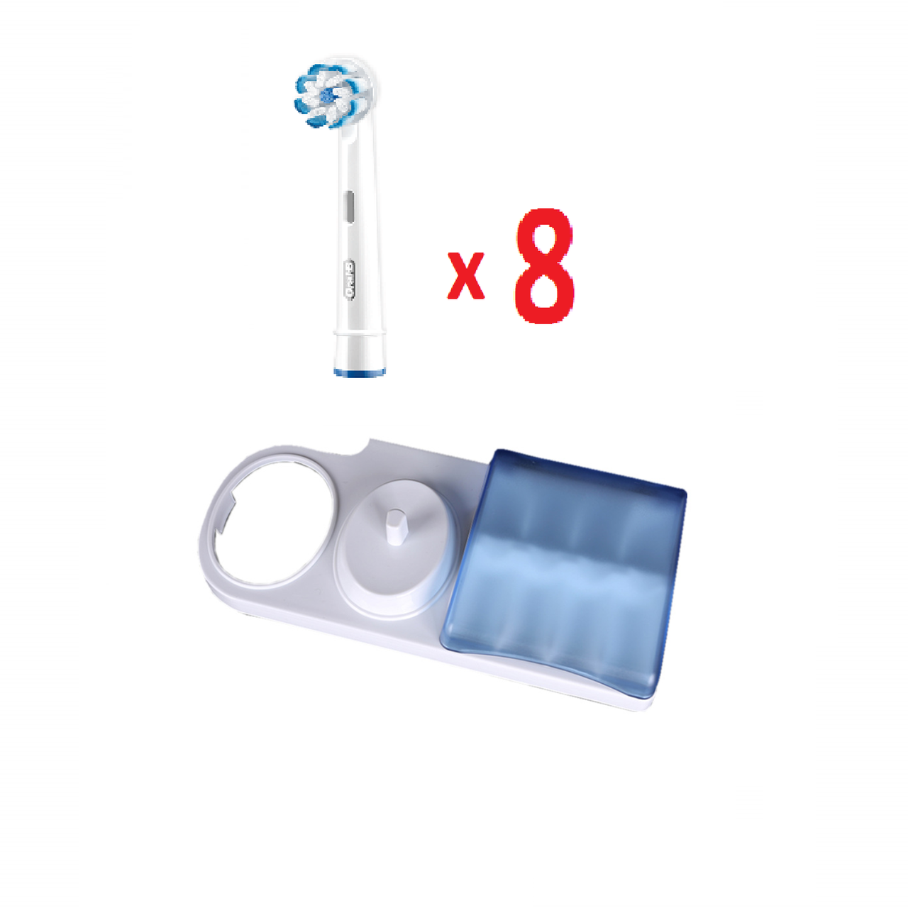 8 насадок для електрощітки Oral-b Sensi Ultra Thin EB60 + підставка з кришкою