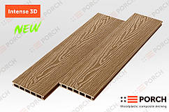 Террасна дошка Porch Intense Teak 3D 3000x150x24 двосторонній декор, дерево-полімерна дошка, для тераси