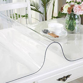 Скатертина м'яке силіконове скло захист для столу і меблів Soft Glass (3.0х1.4м) товщина 1.5 мм Прозора