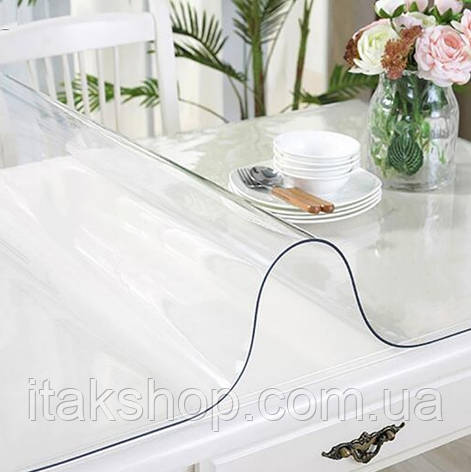 Скатертина м'яке силіконове скло захист для столу і меблів Soft Glass (3.0х1.4м) товщина 1.5 мм Прозора, фото 2