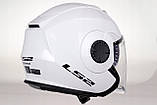 Мотошолом LS2 VERSO WHITE OF570 OPEN HELMET Білий, фото 8