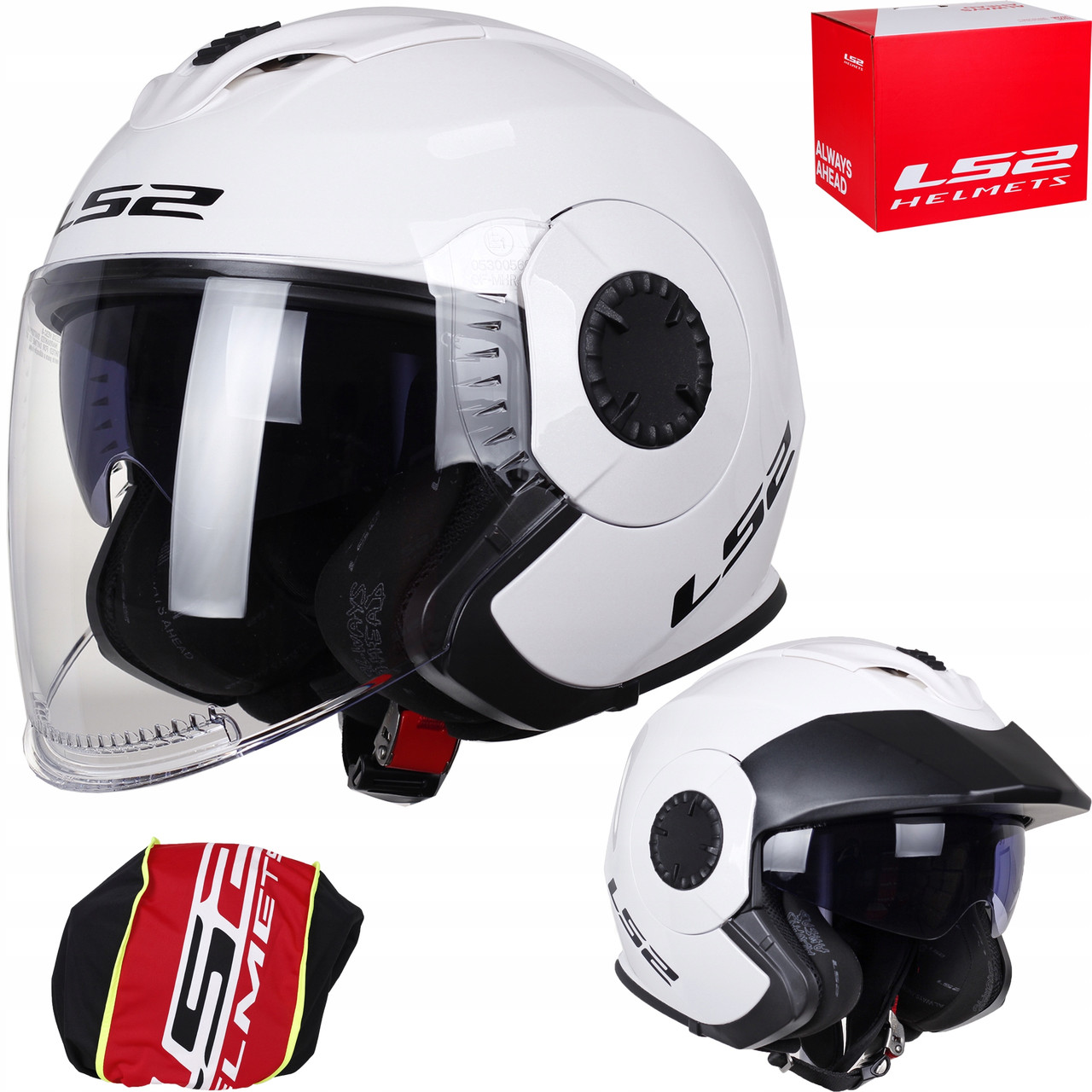 Мотошолом LS2 VERSO WHITE OF570 OPEN HELMET Білий