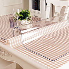 Скатертина м'яке силіконове скло захист для столу і меблів Soft Glass (3.1х1.4м) товщина 1.5 мм Прозора, фото 2