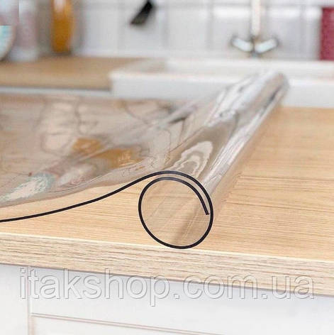 Скатертина м'яке силіконове скло захист для столу і меблів Soft Glass (3.1х1.4м) товщина 1.5 мм Прозора, фото 2