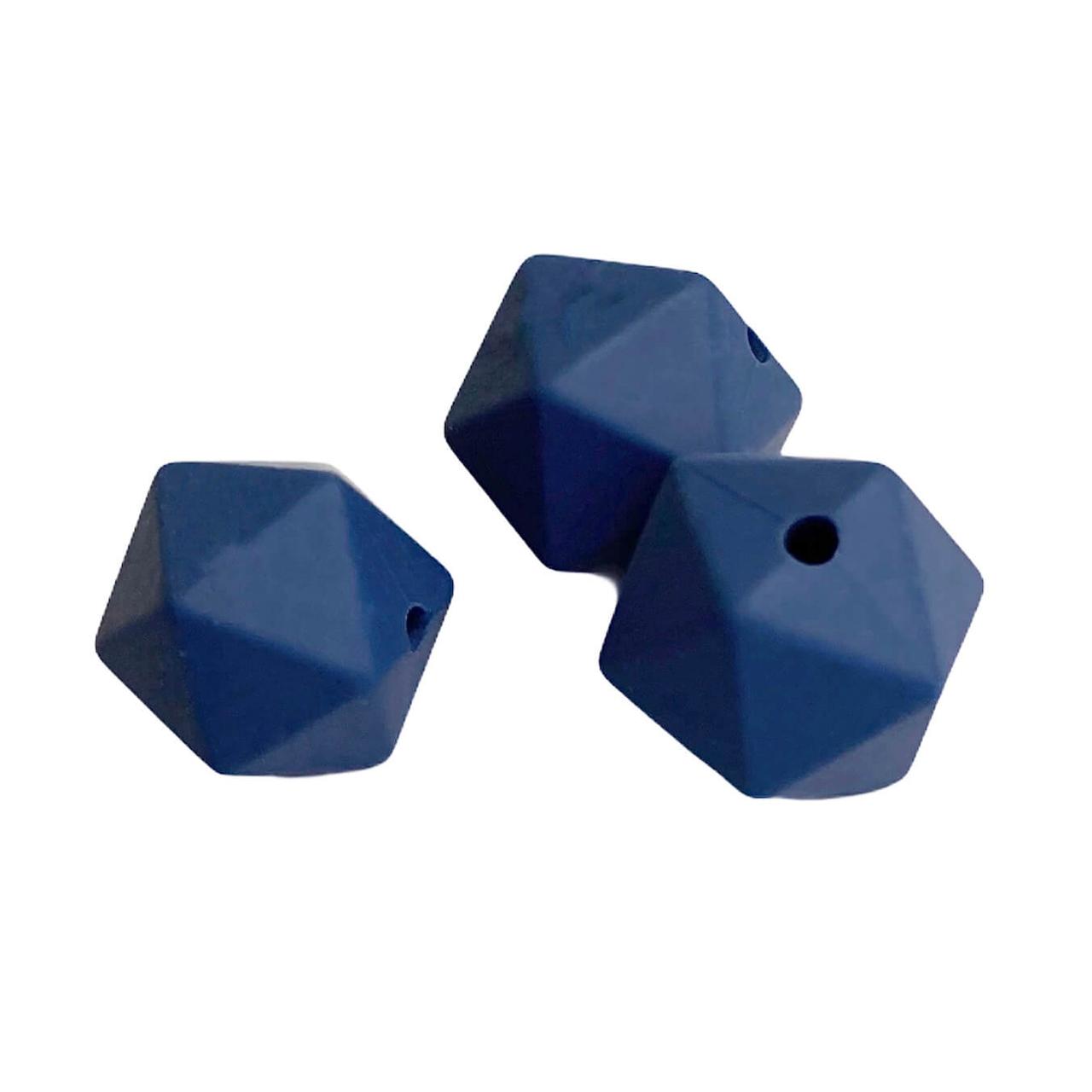 Середній ікосаедр (білий) 17мм, силіконова намистина, фото 1