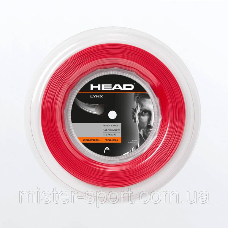 Head Lynx струни для тенісу 1,30 мм/12 метрів з бобіни (одна натяжка) червоний, фото 1