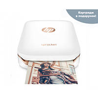 Фотопринтер портативный HP Sprocket Photo Print White + Набор бумаги в Подарок!