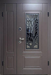 Вхідна полуторне двері для вулиці "Портала" (ЛЮКС RAL зі склопакетом + Vinorit) ― модель S-3 (Дерево)