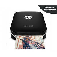 Фотопринтер портативный HP Sprocket Photo Print Black + Набор бумаги в Подарок!