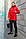 Парка чорно-червона зима  ⁇  Куртка Nike лого вишивка, фото 9