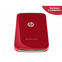 Фотопринтер портативный HP Sprocket Plus Photo Print Red + Набор бумаги в Подарок!