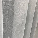Тюль на люверсах з льону якісний білий, фото 2