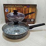 Сковорода German Family з гранітним покриттям кришкою з високими бортами 24*6.5 см, фото 3