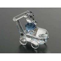 Хрустальная фигурка Коляска с мишкой