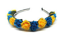 Обруч для волос в украинском стиле Сине-желтые розы