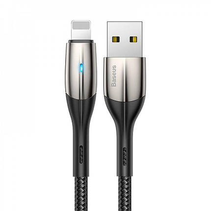 Кабель Baseus Horizontal with indicator lamp Cable USB to Lightning 2.4A 1m CALSP-01 Black, фото 1