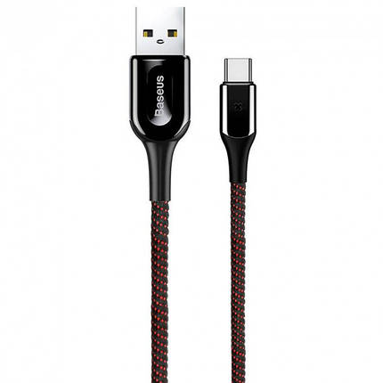 Кабель Baseus X-type Light Cable USB to Type-C 2A 1m CATXD-A01 Black, фото 1