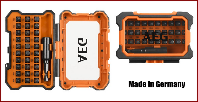 Набір викруткових ударних біт AEG 25 мм HEX- 1/4" 30 шт AAKSD31