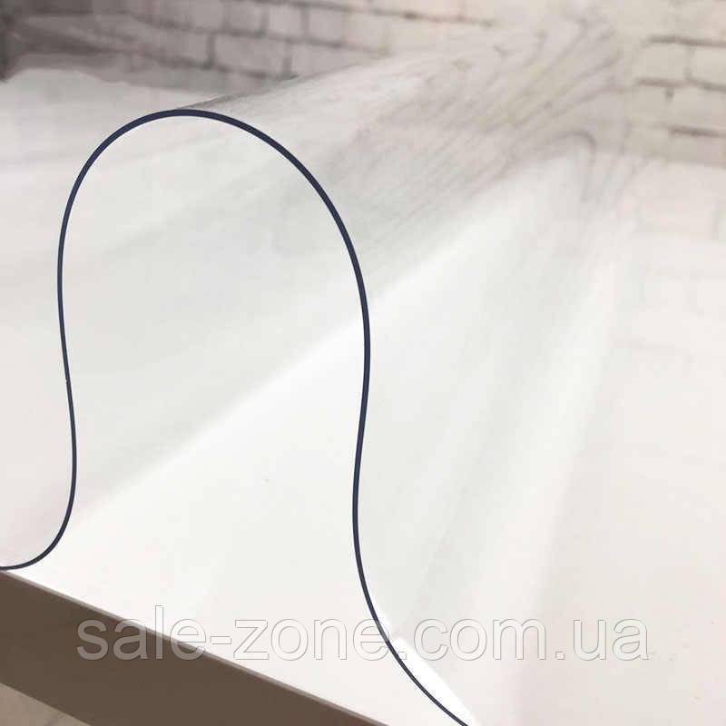 М'яке гнучке скло на стіл Силіконова скатертину Soft Glass (3.8х1.4м) товщина 1.5 мм Прозора