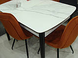 Розсувний стіл TM-76 білий мармур 120/150 Vetro Mebel, фото 4