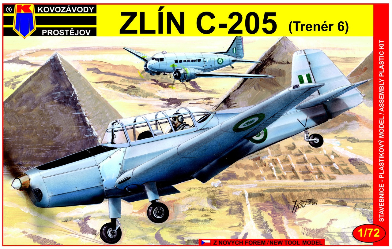 Пластикова модель 1/72 Kovozavody Prostejov 0001 чехословацький літак Zlin C-205 Military trainer version, фото 1