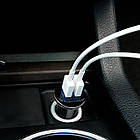 Автомобільний зарядний пристрій HOCO Z1 2 USB/2.1 A + кабель micro Usb White, фото 5