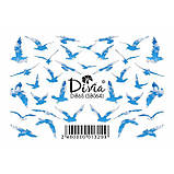 Наклейки на нігті Divia "Слайдер дизайн" на білій підложці Di865 №SB064, фото 2