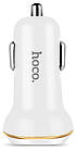 Автомобільний зарядний пристрій HOCO Z1 2 USB/2.1 A + кабель micro Usb White, фото 4