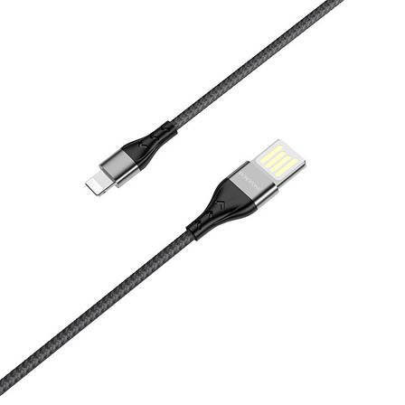 Кабель для зарядки телефона/ смартфона Borofone BU11 USB - Lightning 2.4 А 1.2 м Чорний/ Сірий, фото 1