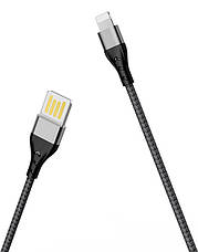 Кабель для зарядки телефона/ смартфона Borofone BU11 USB - Lightning 2.4 А 1.2 м Чорний/ Сірий, фото 3