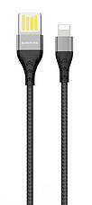 Кабель для зарядки телефона/ смартфона Borofone BU11 USB - Lightning 2.4 А 1.2 м Чорний/ Сірий, фото 5