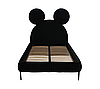 Ліжко Міккі Маус МИШКА MeBelle MOUSE 90х190 з нішою основою під матрац, підйомним механізмом, сірий велюр, фото 4