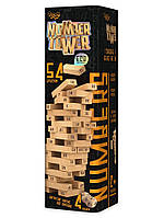 Настольная игра дженга Number Tower NТ-01U Деревянная 54 бруска с номерами 4 кубика башня для детей для семьи