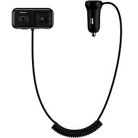 FM-Трансмітер Модулятор Baseus T-Typed S16 Bluetooth MP3 Charger CCTM-E01 Black