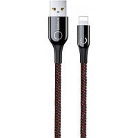 Кабель Baseus C-shaped Light Intelligent Power-off Cable USB to Lightning 2A 1m CALCD-01 Black