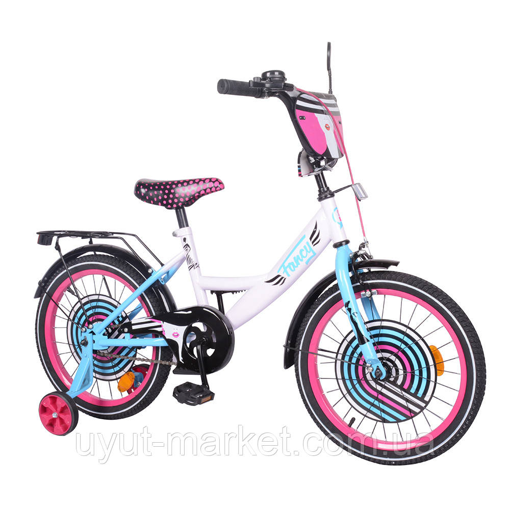 Двоколісний дитячий велосипед 18" для дівчинки Fancy T-218214 т 5-7 років