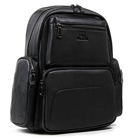 Большой мужской кожаный рюкзак BRETTON 35*39*17см (BE k1650-3 black)
