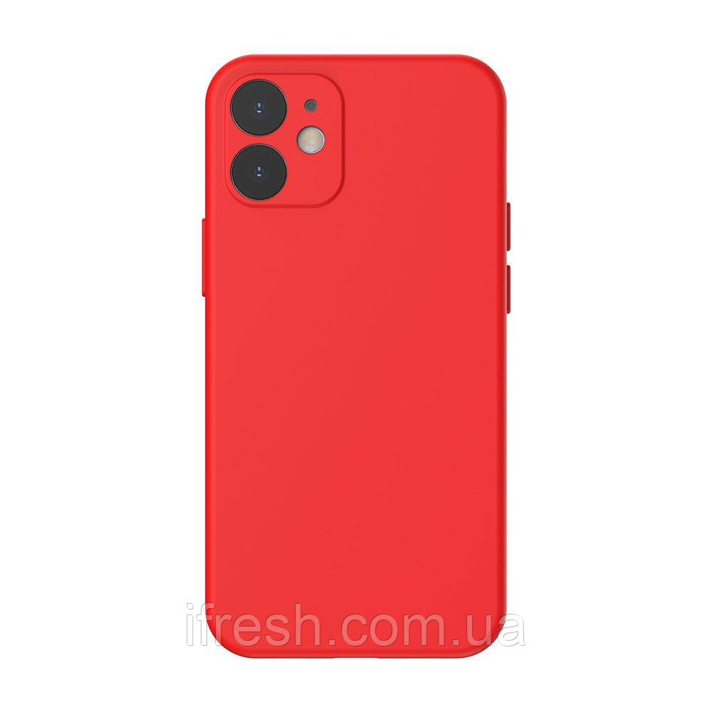 Чохол Baseus для iPhone 12 Liquid Silica Gel, Bright red (WIAPIPH61N-YT09)