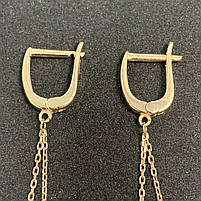 Шикарні золоті сережки з підвісками Б/У 585 проби. вага 3,29, фото 2