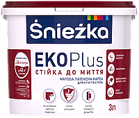 Краска Снежка Eko Plus латексная матовая 3 л