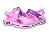 Босоніжки сандалії для дівчинки Крокси Крокбенд оригінал / Crocs Kids Crocband Sandal (12856), Рожеві, фото 3