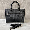 Чоловічий портфель плетена шкіра, фото 4
